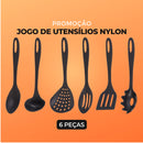 Jogo de Utensilios 6 Peças de Nylon Utily Preto