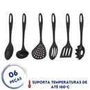 Jogo de Utensilios 6 Peças de Nylon Utily Preto
